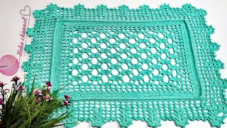 كروشيه مفرش جميل ممكن يتعمل بأى مقاس  How to make a crocheted mattress