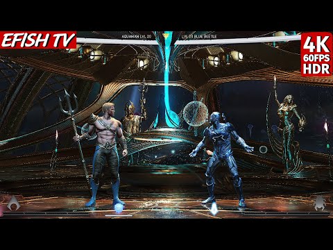 Aquaman vs Blue Beetle (Hardest AI) - Injustice 2 | 4K 60FPS HDR