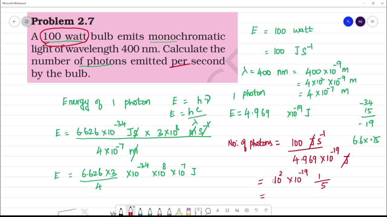 A 100 watt bulb emits monochromatic light of wavelength 400 nm