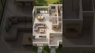 Modern And Elegant 3D Floor Plan Design With Natural Textures l #shorts #home #floorplan #viral