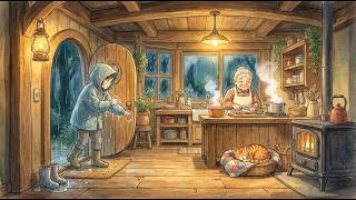 Rainy Night Treehouse Ramen 🍜 Cozy Grandma Cooking ASMR  Relaxing Ghibli Style Story screenshot 3
