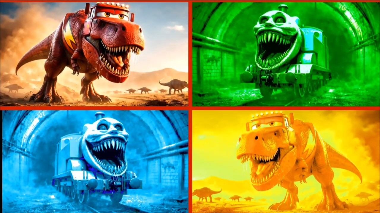 Dinosaur 🆚 thomas train 🎶 coffin dancee song