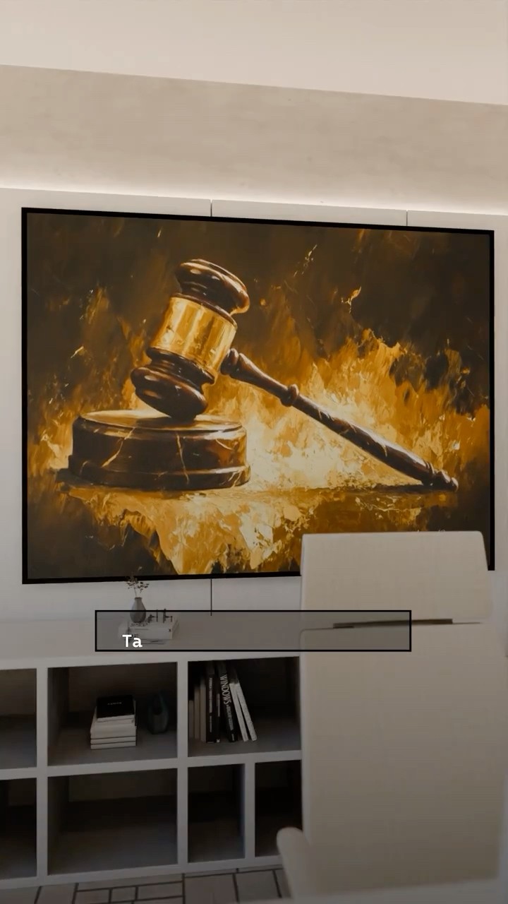 Vídeo de Quadro Martelo do Direito