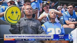 AI robot fans promoting new film seen at Chargers-Dolphins game screenshot 2