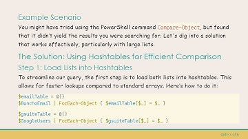 How to Efficiently Find Differences Between Two Large Lists with PowerShell
