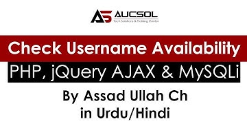 learn How to check Username availability using Php, Ajax, jQuery and Mysql Urdu/Hindi