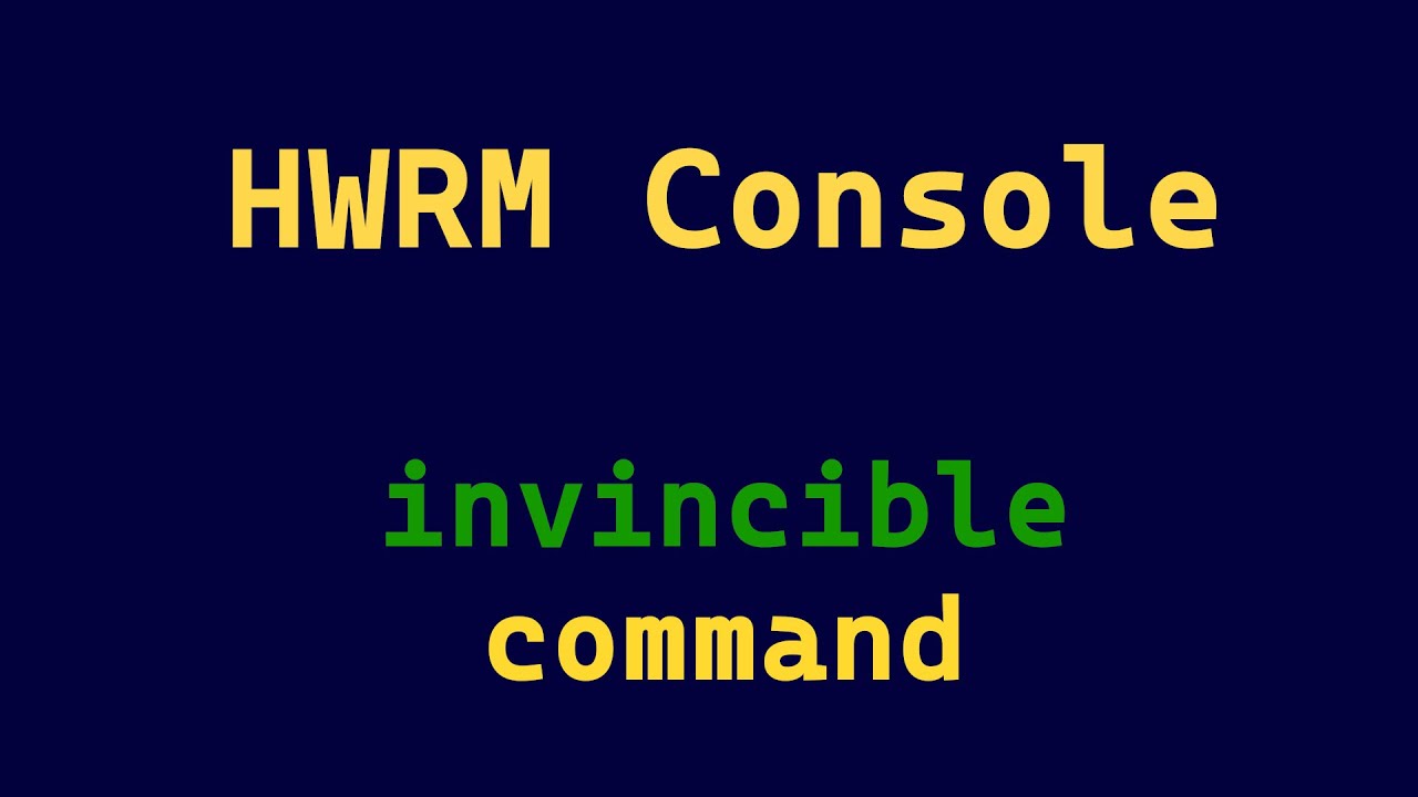 HWRM Console Invincible Command - YouTube