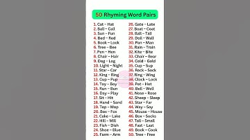 50 Rhyming Word Pairs 👨‍🏫#english #grammar