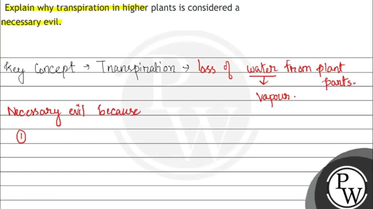 Explain Why Transpiration In Higher Plants Is Considered A Necessary explain-why-transpiration-in-higher-plants-is-considered-a-necessary
