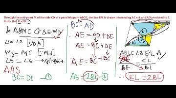 Through the mid-point M of the side CD of a parallelogram ABCD, the line BM is drawn intersecting AC
