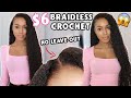 $6 Braidless Crochet in 45 Minutes NO LEAVE OUT!! Brazilian Curly Bundles Where??