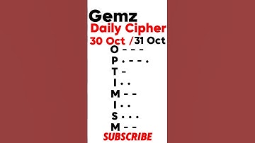 Gemz Daily Cipher Morse Code 30 Oct 31 October 2024 | Unlock Today’s Code & Rewards! #gemzdailycode