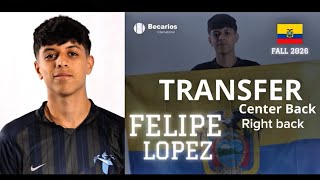 Felipe Lopez - CB/RB - Transfer from Oakland CityUniversity - Fall 2026