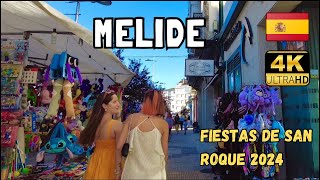 UN PASEO POR MELIDE | FIESTAS DE SAN ROQUE 2024 | A WALK THROUGH MELIDE | WALKING TOUR 4K.