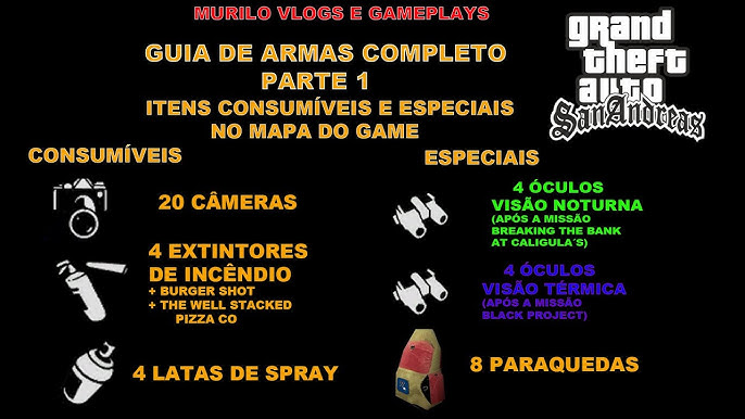 Gta San Andreas - Guia de armas completo #4 - Todas as pistolas e shotguns  do mapa 