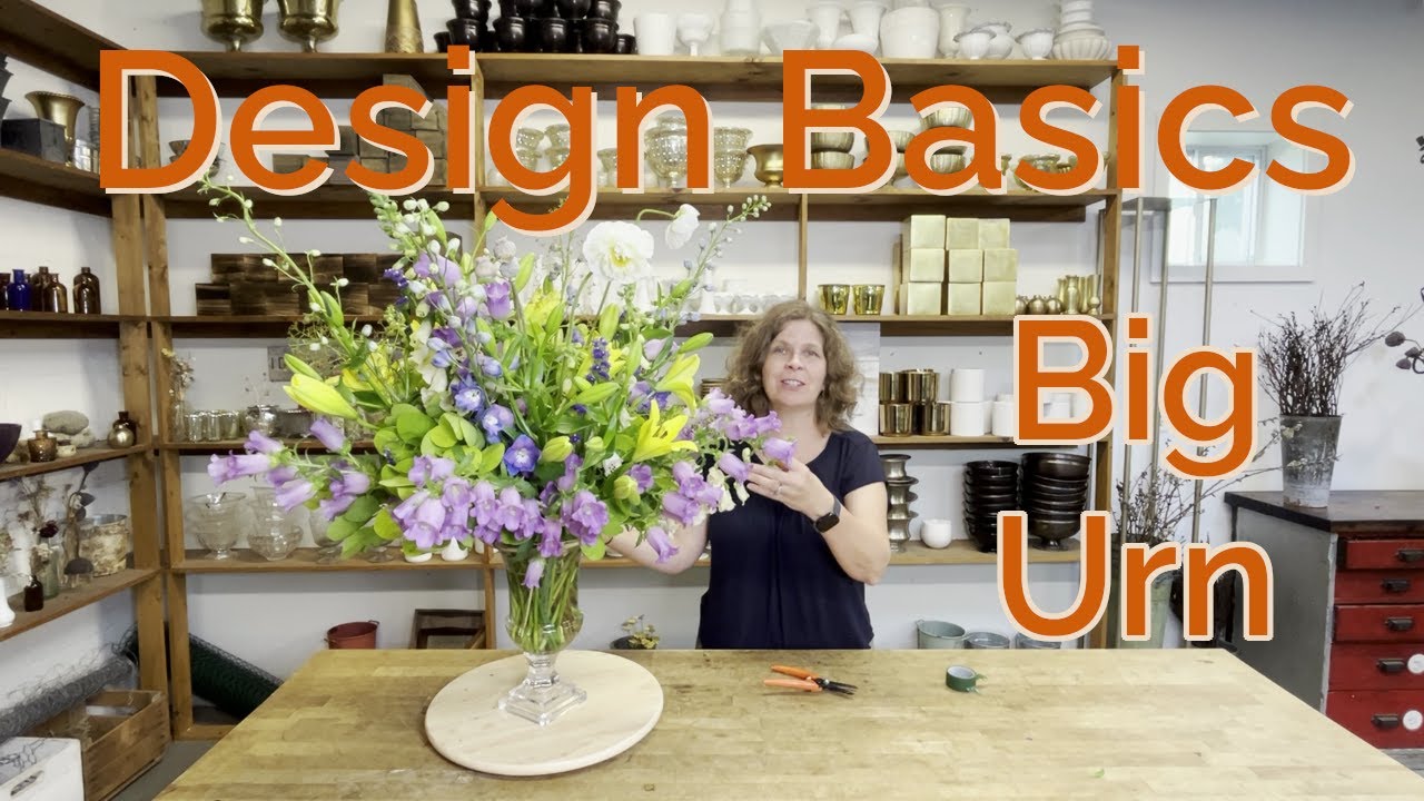 Design Your First Flower Urn - Easy Step-By-Step Instructions for a Large Garden Style Arrangement