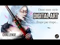 Digital painting en 5 tapes redraw challenge pour ross draws 