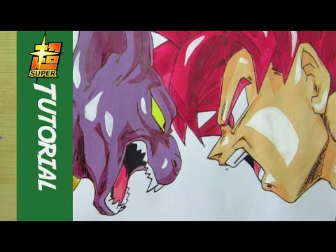 Como dibujar a Goku Dios vs bills | Dragon ball Super | how to draw goku  god vs bills - YouTube