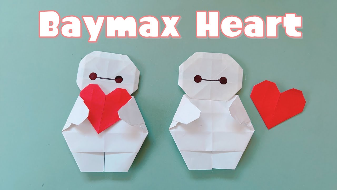 【折り紙】ハートを抱きしめるベイマックス　バレンタインに！　／ Baymax Hugging Heart Origami for Valentine's!