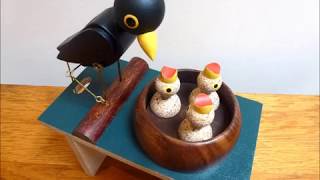 BLACKBIRD FEEDING CHICKS - Automaton by BANOFALK of OTLEY