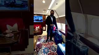 Nigerian Billionaire Femi Otedola Flying In Style On His Private Jet