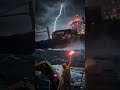 🌊 Giant Cargo Ship vs Monster Storm 🌩️ | glacier Ocean Disaster Short #YouTubeShorts #CargoShip