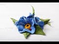 How to DIY felting tutorial on a flower. Forget Me Not Felted Flower