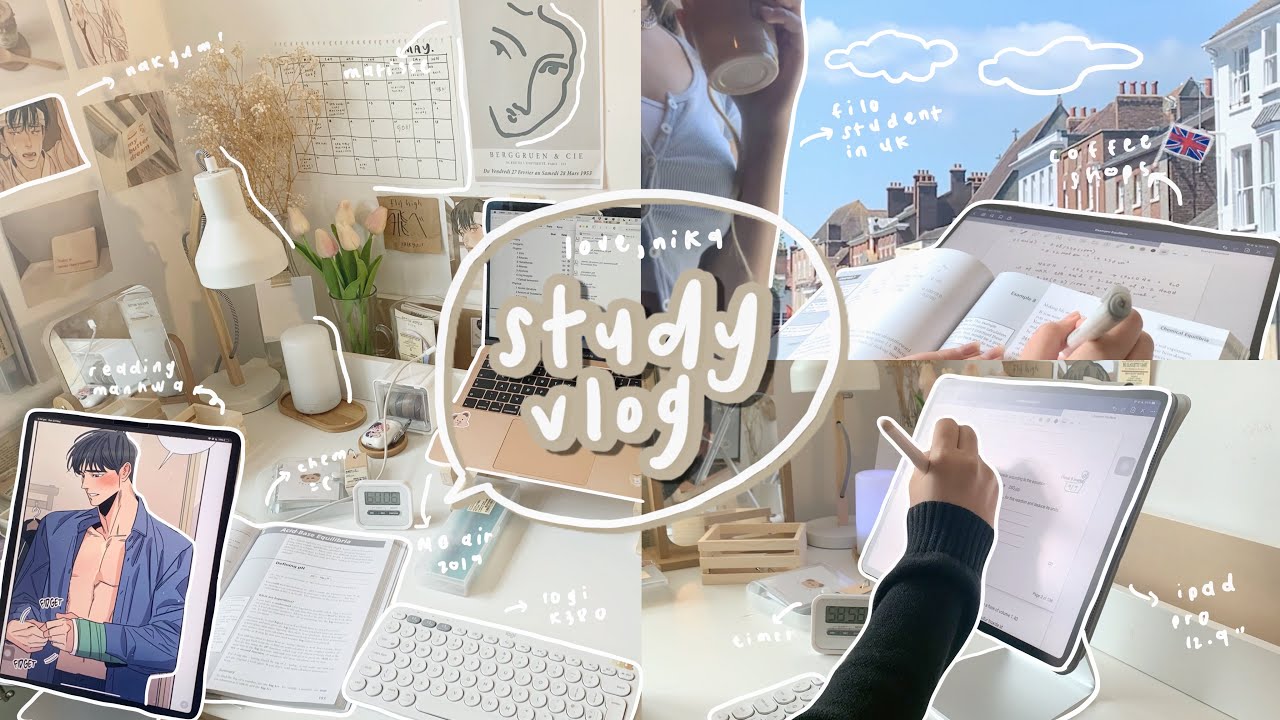 Учебный видеоблог ☁️ учеба в кофейнях, подготовка к выпускным экзаменам, колледж в Великобритании...