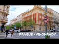 Prague 4K Walk – Spring Vinohrady Architecture &amp; City Sounds