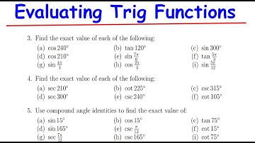 How to find the exact value of Trigonometry Functions using Spencial Angles