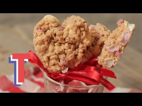 Valentine's Rice Krispie Hearts | We Heart Food - YouTube