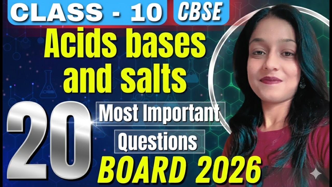 Science Important Questions Class 10 CBSE 2026 🔥 | Chapter 2 Acids, Bases and Salts | Most Expected