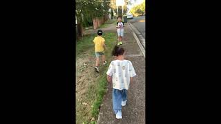 Walking exercise with my kids