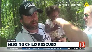 Bodycam video shows moment missing 2-year-old rescued