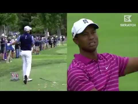 Justin Thomas, Tiger Woods career side-by-side & club twirl tutorial