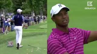 Justin Thomas, Tiger Woods career side-by-side &amp; club twirl tutorial