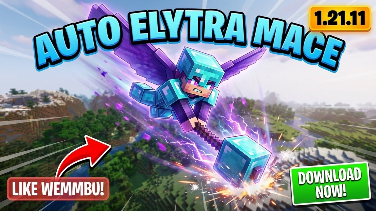 Auto Elytra Mace Mod (Minecraft 1.21) - Elytra Mace Like Wemmbu - YouTube