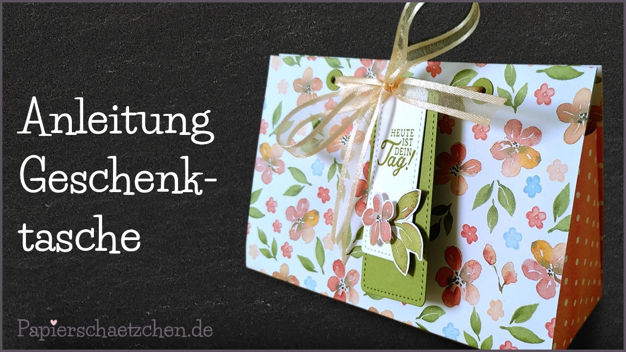 Anleitung Geschenktasche basteln aus Papier - Geschenktüte falten