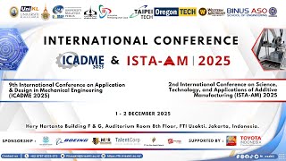 INTERNATIONAL CONFERENCE ICADME & ISTA-AM 2025, FACULTY OF INDUSTRIAL TECHNOLOGY UNVERSITAS TRISAKTI