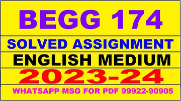 begg 174 solved assignment 2023-24 | begg 174 solved assignment in english 2023-2024 | begg 174 2024