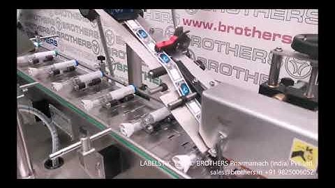 LABELSTIK-120H.Big  Horizontal Labelling with Roller Conveyor for Pen Cartridge and Device Labelling