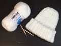 HOW TO KNIT - EASY RIBBED HAT - in the round