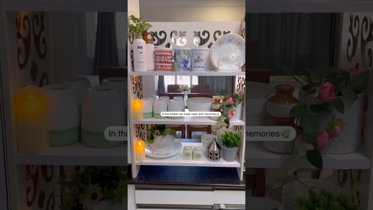 Kitchen shelf organization ideas🌿