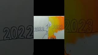 Happy New Year 2023 Drawing Easy।। Happy New year Drawing With oil pastel।Drawing tutorial #shorts screenshot 2