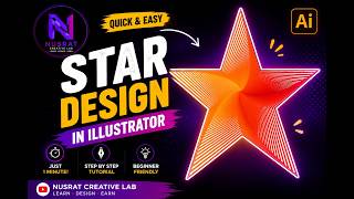 ⭐ Easy Star Design in Adobe Illustrator | Beginner Tutorial #shorts