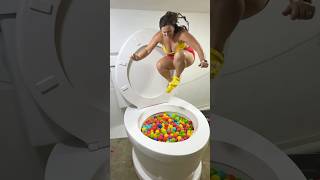 Jumping High Into The Worlds Biggest Toilet In Play Ball Pools #Shorts