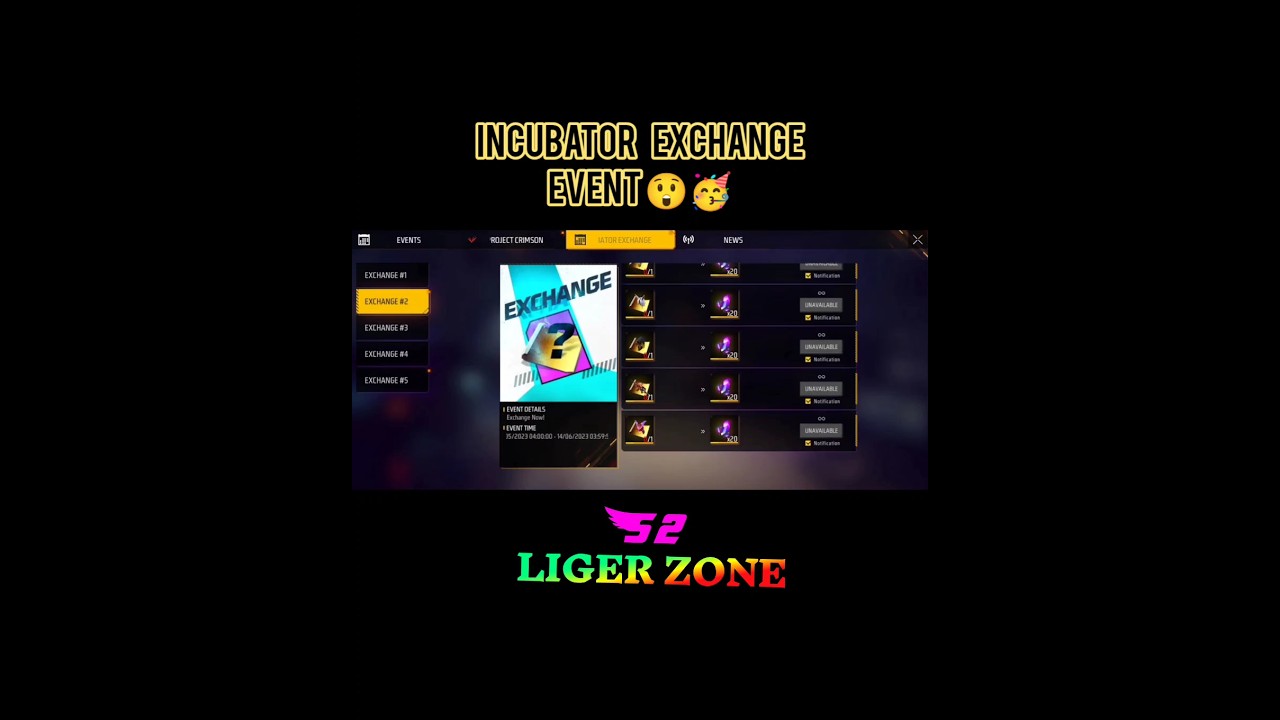 Incubator exchange web event 😯 All items exchange 😱 Gareena free fire 🔥 