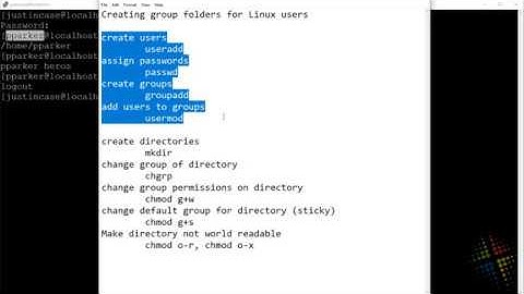 Creating group folders for Linux users 1:  Creating users and groups