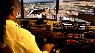 FSX, Eyefinity 3 X 27" Monitors, Cockpit landing on Approach Charles de Gaulle Airport