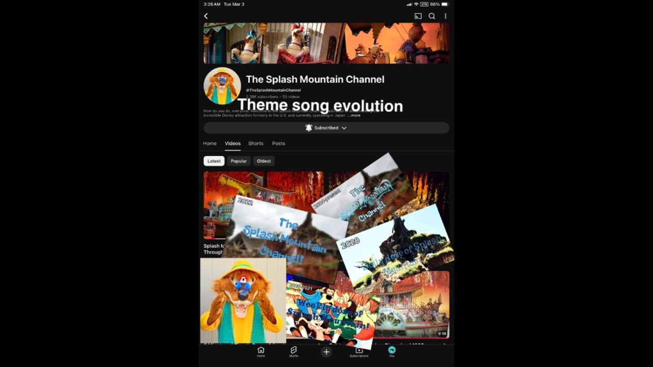 The splash Mountain channel theme song evolution 2020-present  @TheSplashMountainChannel hewo :3